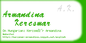 armandina kercsmar business card